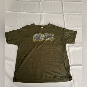 American Eagle Medium AC/DC Graphic T-Shirt Olive Green
